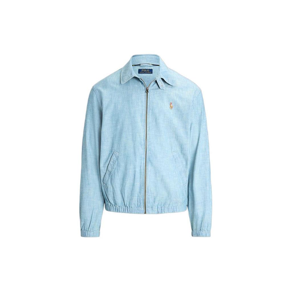 Polo Ralph Lauren SS24 Logo Embroidered Zipper Long Sleeve Jacket Men Jacket Indigo MNPOOTW16021333-450