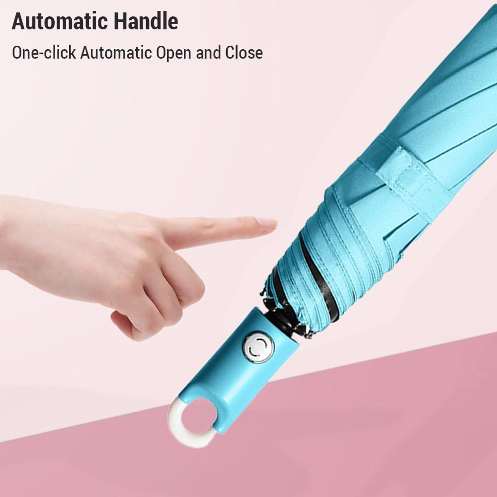 Lightweight Windproof Umbrella 3-Folding Compact Umbrella Durable Travel Umbrella Travel синий