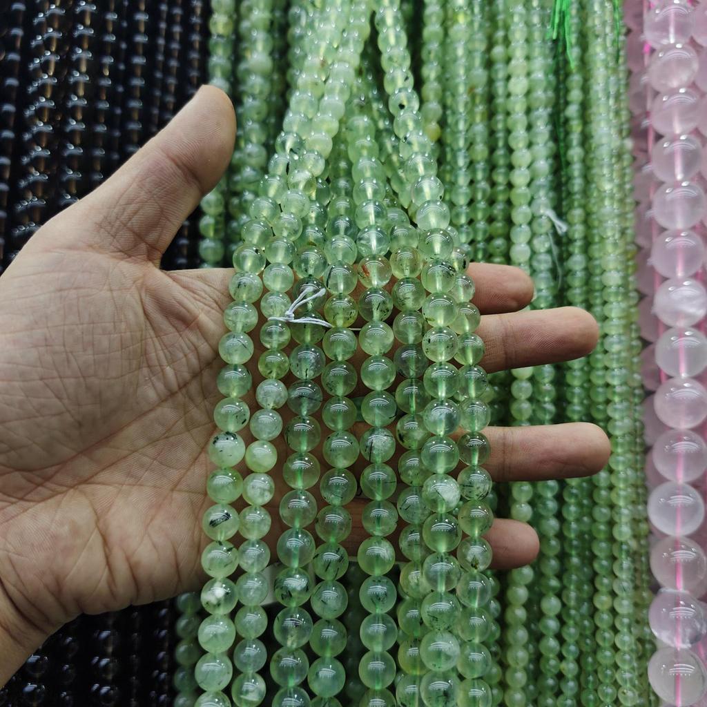 7A Prehnite Round Beads - DIY Jewelry Accessories Bracelet String, Semi-finished Products