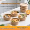 Jinsu Disposable Kraft Paper Salad Bowl with Lid