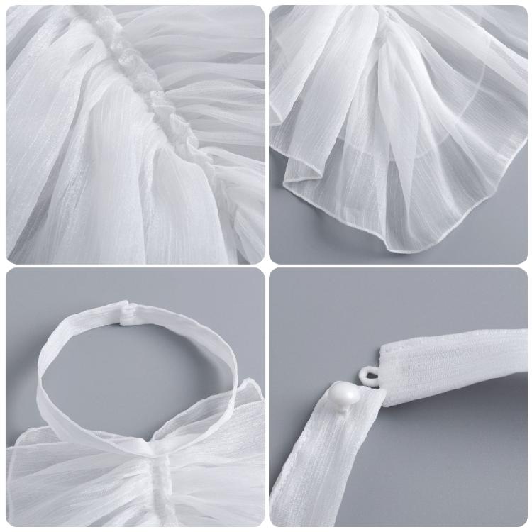 Fashion Jabot Spread Lapel Detachable Layered Flouncing Collar French Design For Dresses Blouses Effortless