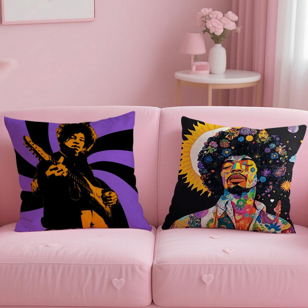 SingerJJimi HHendrix Pillow Case Soft Plush Fabric DoubleSided Printed Cushion Cover Warm Winter Sofa Pillow Case