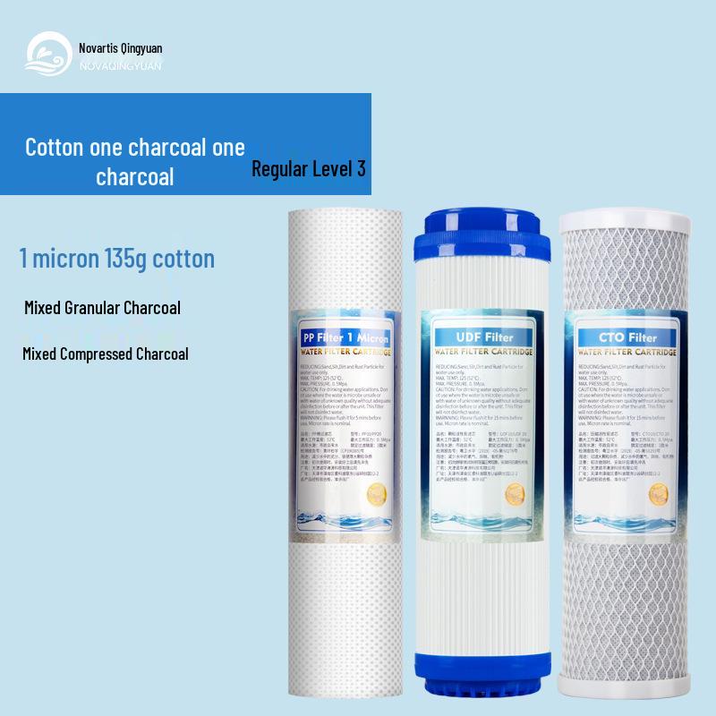 3-Stage Filter Cartridge Set for 10-Inch Water Purifiers: PP Cotton & Activated Carbon