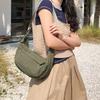 Casual crossbody bag girls lightweight shoulder canvas bag waterproof commuting solid color versatile nylon dumpling bag for men