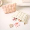 Cosmetic Bag Compact Quilted Makeup Bag with Top Zipper Closure Spacious Inner Pocket Travel Organizer Handbag Makeup Pouch