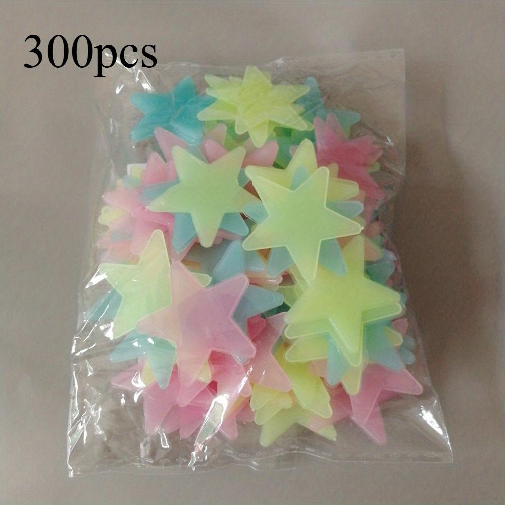 

300pcs/500pcs Glow Star Wall Stickers - Glowing Plastic Pictures for Home Art Decoration and Ceiling Wall Decoration
