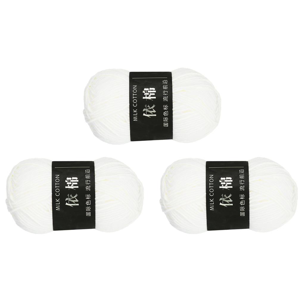 3 Knäuel Baumwollgarn, 60% Baumwolle, 40% Acryl Strickgarn Häkelgarn, Deckengarn zum Häkeln Gold