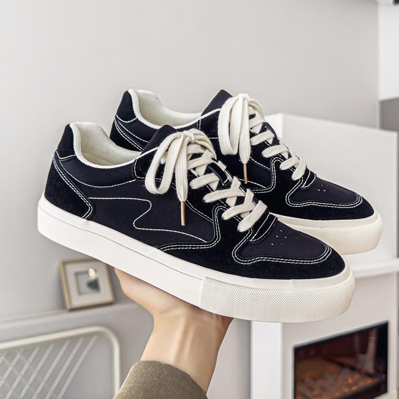 

Новые мужские дышащие туфли с низким верхом из зонтичной ткани, нишевая спортивная и повседневная обувь для скейтборда, мужской тренд AFT-02 44 чёрный