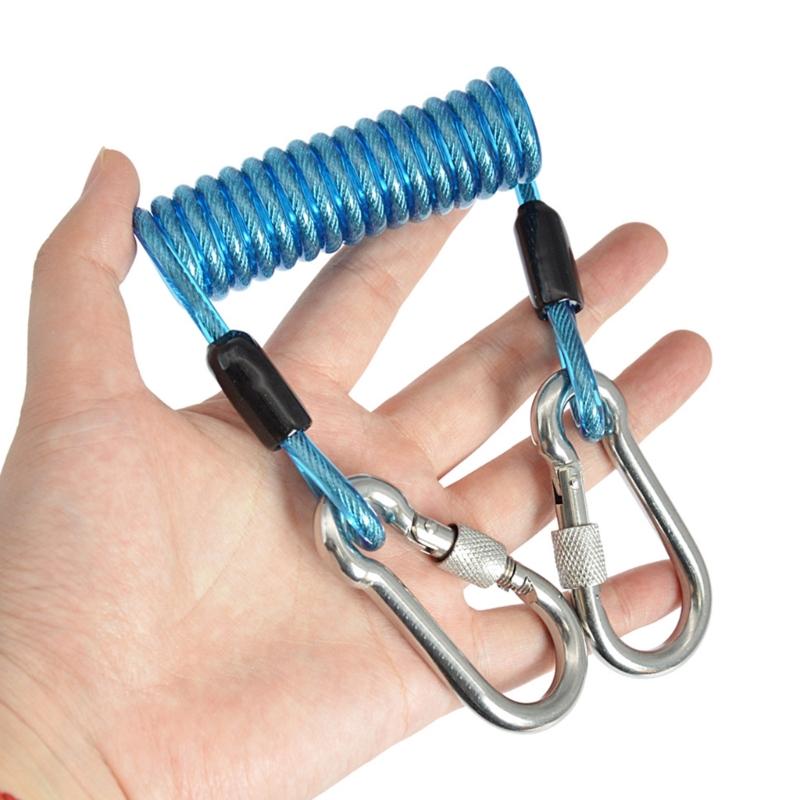 Antilost Rope Lanyard Underwaters Spring Coiled Camera Clip for Dive Light