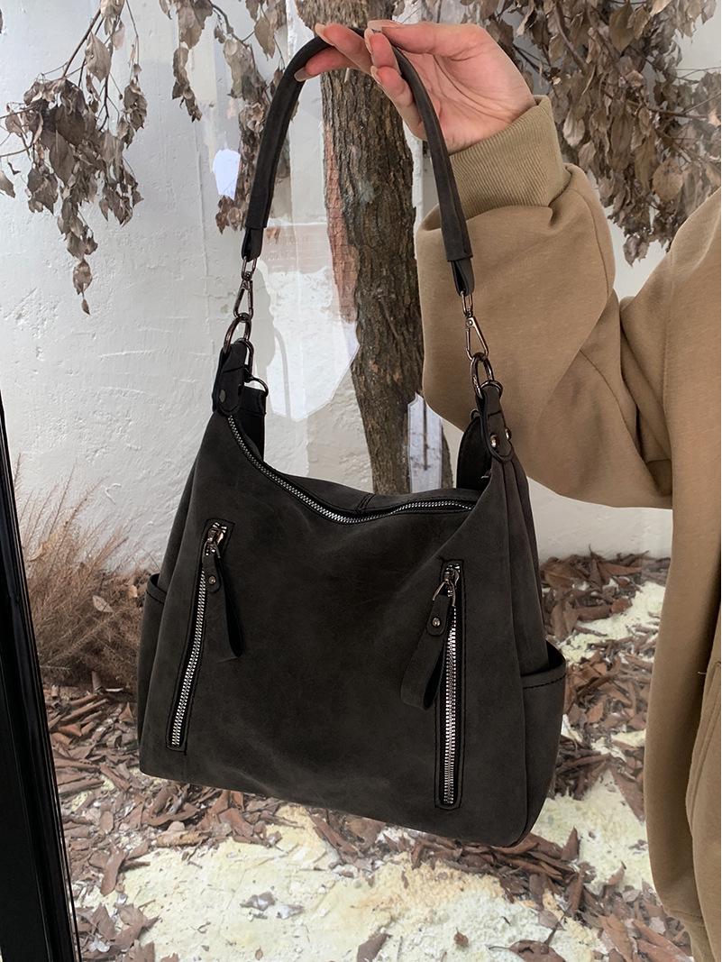 

Женская сумка-тоут Maillard 2023 Retro с большой вместимостью и текстурой чёрный