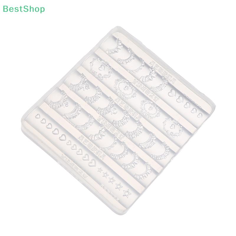 3D Lace & Heart Silicone Nail Art Mold DIY Nail Decor Transparent Manicure Template