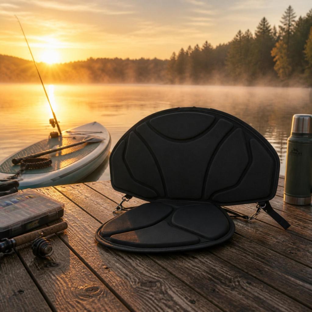 Kayak Seat with Storage Pocket Deluxe Padded Cushion for Fishing