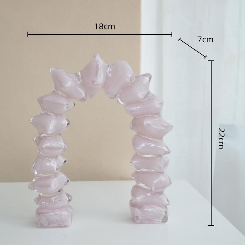Arco de Vidro Geométrico Criativo Tubo Irregular Vidro Semicircular Artesanato Figuras Decorativas Acessórios de Decoração para Casa