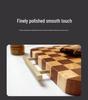 Thickened Rubber Wood Checkerboard Cutting Board with Stainless Steel Handle