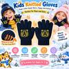 Cartoon Print Children Winter Warm Gloves Full Finger Thermal Gloves  Outdoor Play