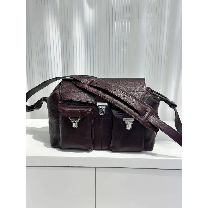 

First layer tree paste cowhide messenger bag new niche shoulder bag locomotive bag flip tooling leather messenger bag 31*22*15cm бордовий