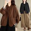 DIMANAF 2026 Autumn Winter Women Jackets Coat Casual Long Sleeve Plus Size Loose Vintage Outwear Cotton Clothing