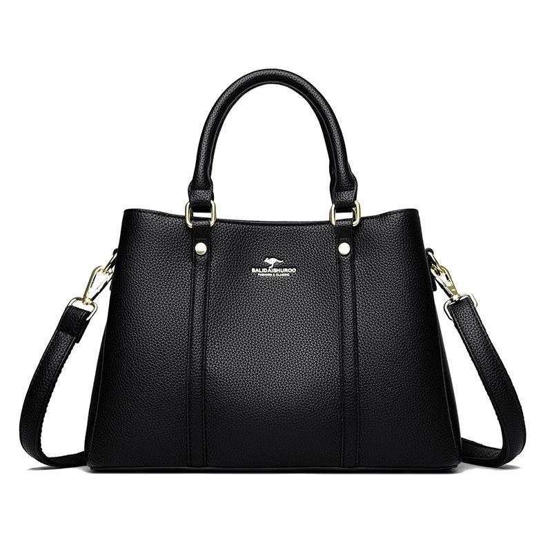 

Большая вместимость, цветовое столкновение, высокое качество, мягкая, прочная, модная, изысканная, легкая, для поездок на работу, для улицы, кроссбоди, на плечо чёрный