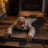 Electric Crawling Skeleton Halloween Decoration Prop with Moving Limbs and Glowing Eyes for Indoor Outdoor Party Haunted House Display