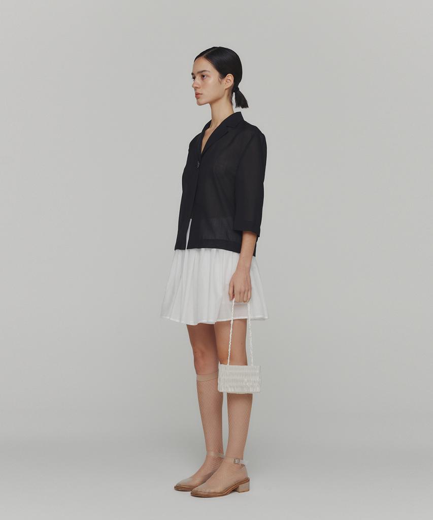 Amomento Cotton Shirring Banding Skorts_White