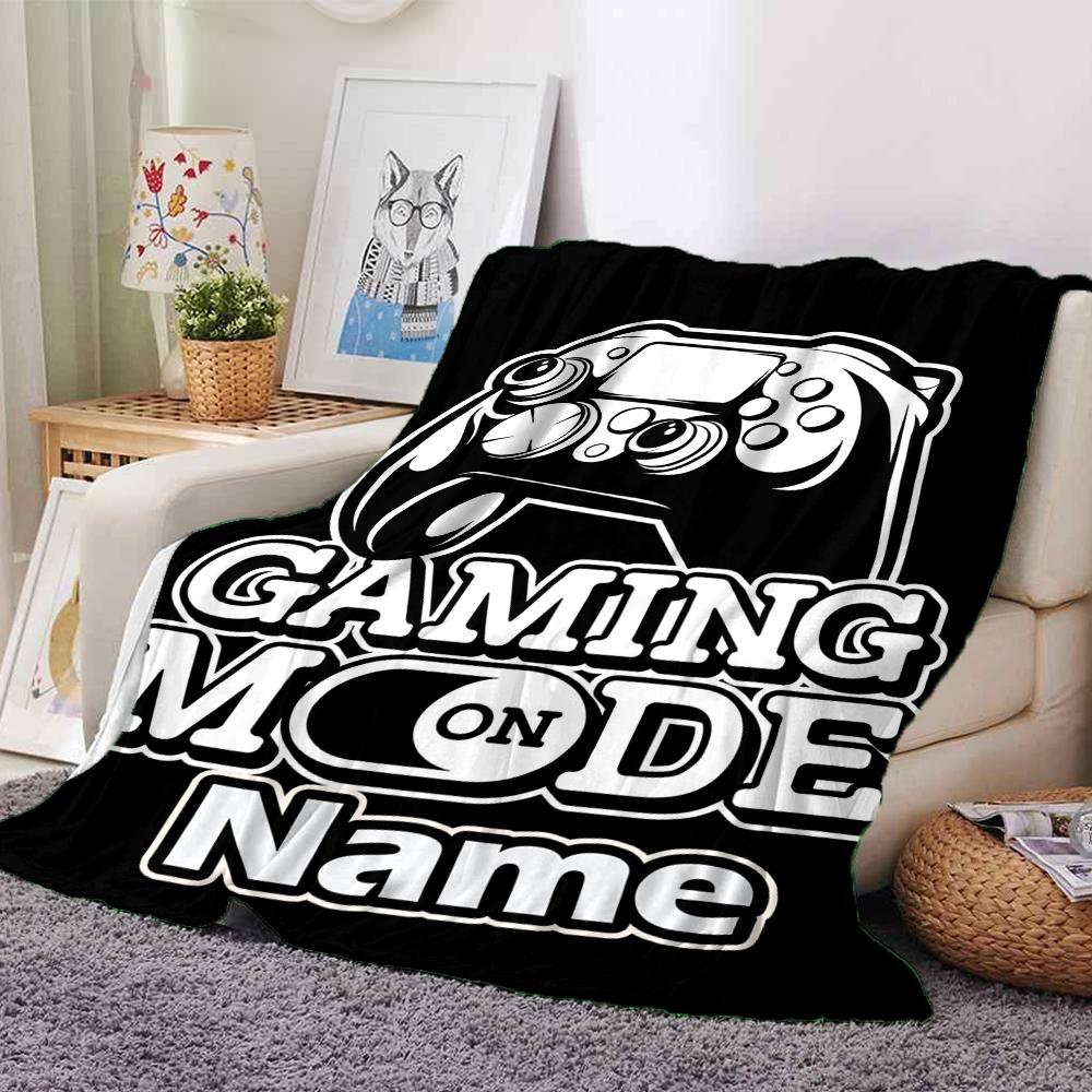 Custom Name Game Controller Theme Printed Blanket - Perfect for Couch, Bed, Travel & Outdoor Use | Machine Washable, Cozy & Durable.