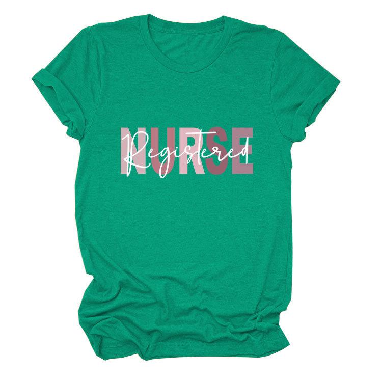 Summer Round Neck Letter Print Top Fashionable Casual Short Sleeved Women's T-shirts