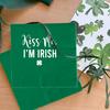 52 Pcs Kiss Me I'm Irish St Patricks Day Napk Paper - Green Shamrock Napk with Gold Foil for Dinner or Cocktail Parties - St. Patrick's Decorations