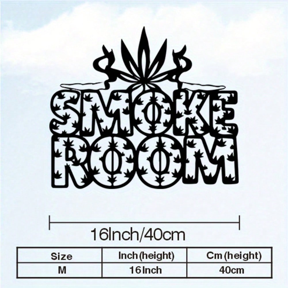 

Industrial Gothic Leaf Smoke Metal Wall Art Matte Black Men s Room Decor Housewarming Christmas Gift різнокольоровий