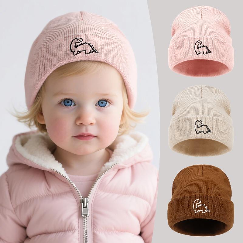 Hooded Children's Autumn and Winter Knitted Hat Dinosaur Warm Woolen Hat