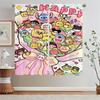 Big Cat and Girl Blackout Curtain for Living Room Decoration Tulle In Kitchen Curtains 2 Pieces Window Black Out Curtains Blinds