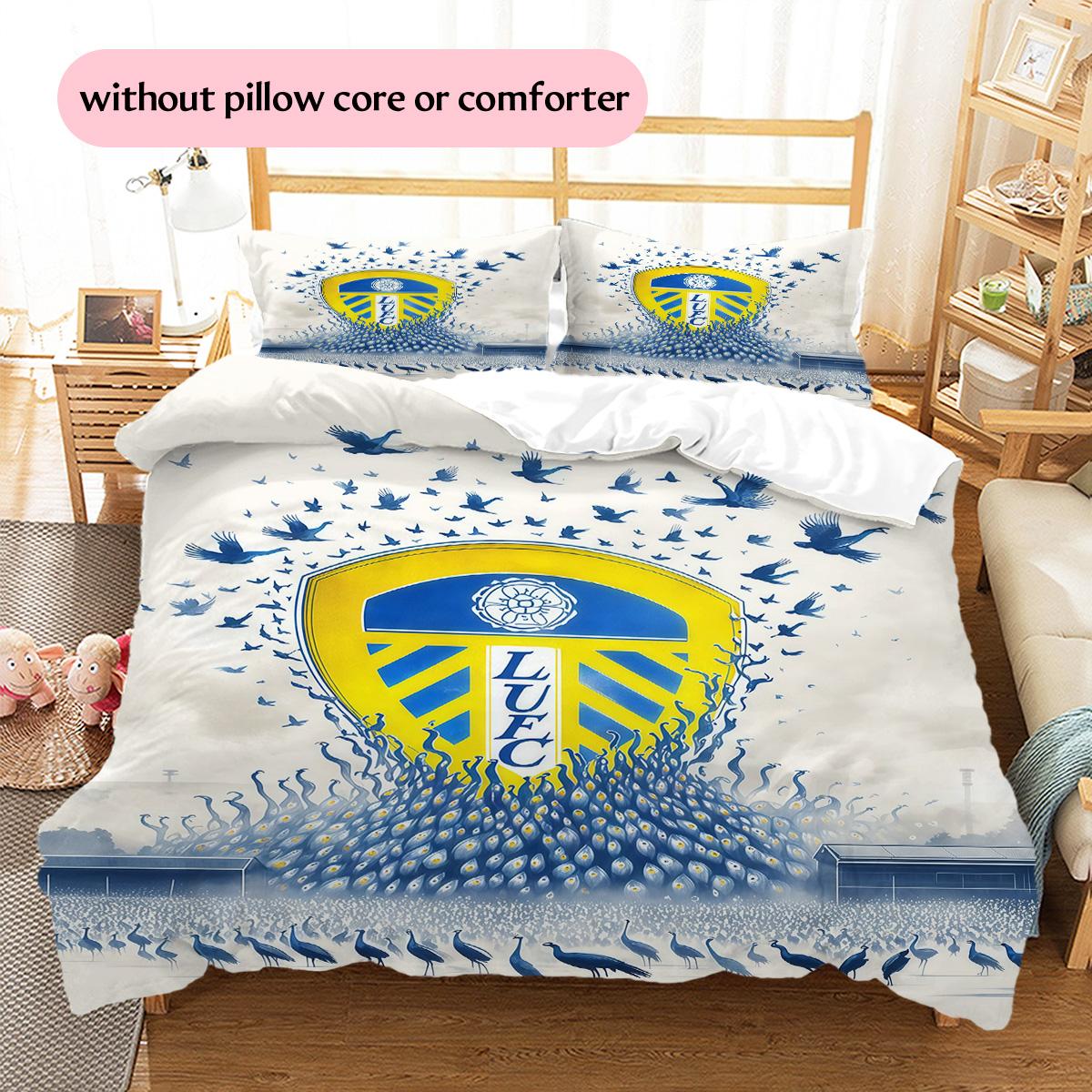 

Leeds United Pattern Bedding Quilt Set Home Decoration Gift (1 * duvet cover + 2 * pillowcase without core) 135x200cm