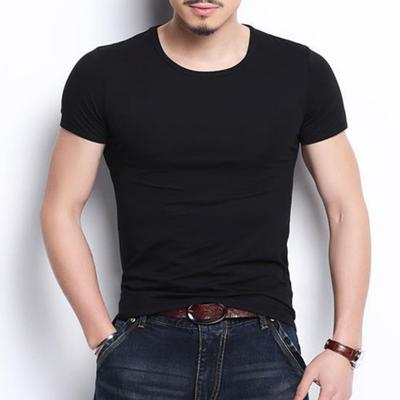 T-shirt da uomo estiva girocollo scollo a V manica corta tinta unita pullover sottile morbido e traspirante vestibilità slim stile semplice casual top da uomo