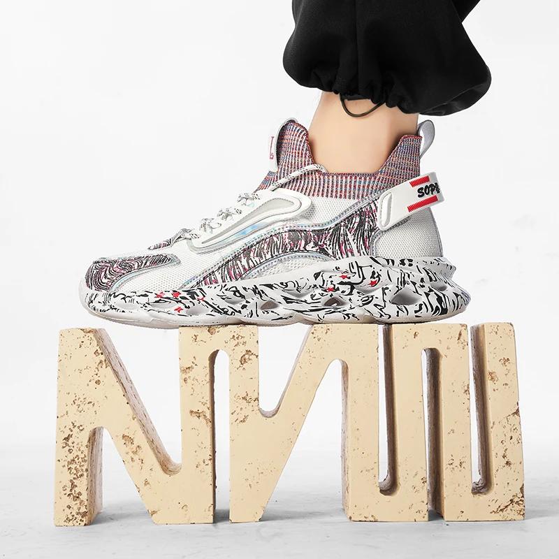 Fashion Shoes Men Sneakers Male Casual Mens Shoes Breathable Luxury Tennis Men's Running High Elastic Soft Sole Outdoor Fitness Shoes