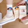 Female Spring and Summer Cute Dachshund Dog Cartoon Striped Preppy Socks