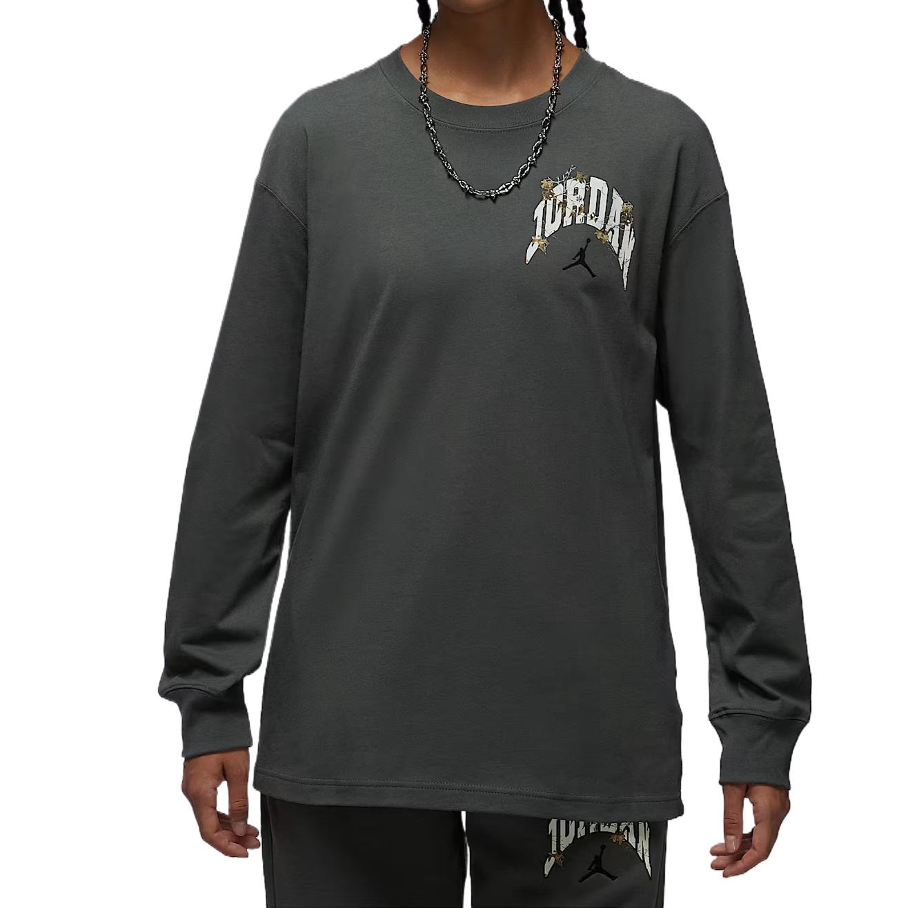 

Jordan Brooklyn Comfortable Pullover Crew Neck Solid Color Letter Drop Shoulder T-Shirt Women T-Shirt HV0449-068 L
