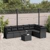 VidaXL Garden Lounge Set 8 Pcs with Cushions Black Braided Resin 3217745
