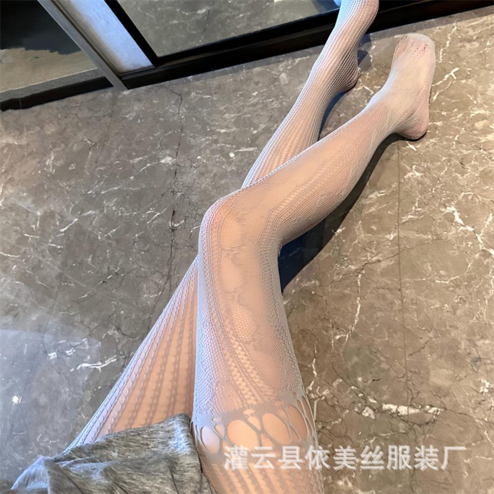 Man Want Sex Stockings Lace Gray American Hollow Mesh Socks Ab Pantyhose Women's Spring and Autumn Thin Black Silk 4006