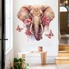 Large Watercolor Elephant Decals Tropical Rainforest Animal Wall Stickers Kid's Room Wall Decoration Self Adhesive