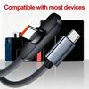 90-Degree Usb Type-C Cable – 100W Fast Charging & Data Transfer – Portable Compatible With Various Type-C Phones