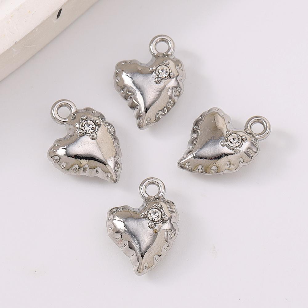 5pcs 14*10mm Alloy Love Heart Charms Pendants for Jewelry Making DIY Earrings Bracelet Necklace Accessories Supplies