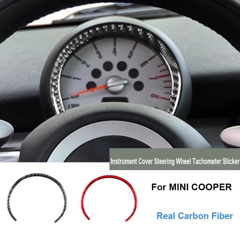 Carbon Fiber Car Instrumnt Cover Steering Wheel Tachometer Sticker For Mini Cooper Hardtop R56 Clubman R55 Convertible R57 Ulqch44