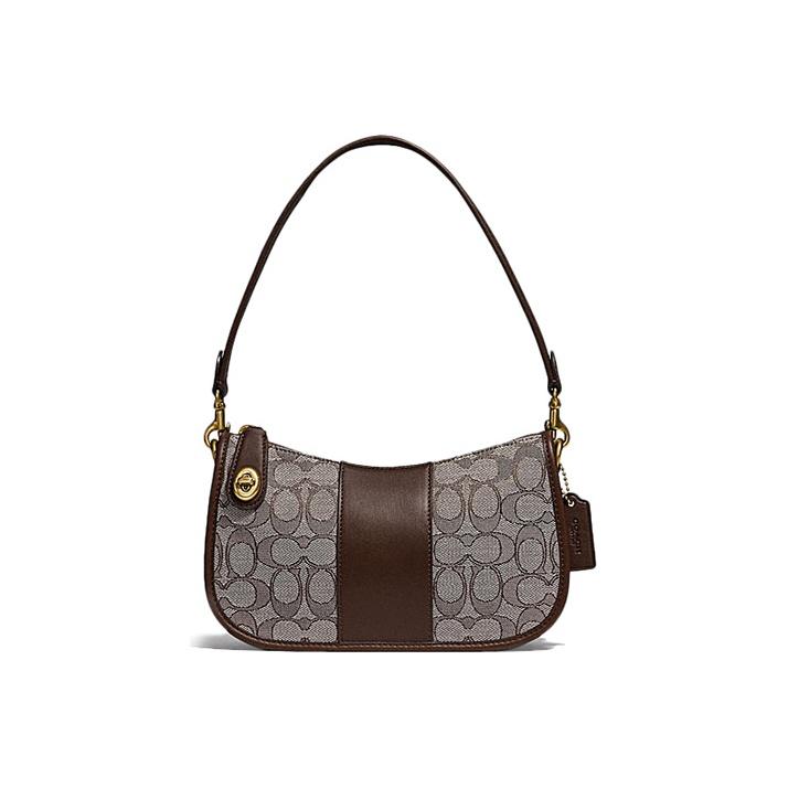 

Coach Swinger Vintage Style Iconic Lock Closure Classic Jacquard Fabric And Leather Shoulder Bag Women Shoulder Bag Brown C0721-B4S0M Gift Box Sets (Basic Set+Black Box)