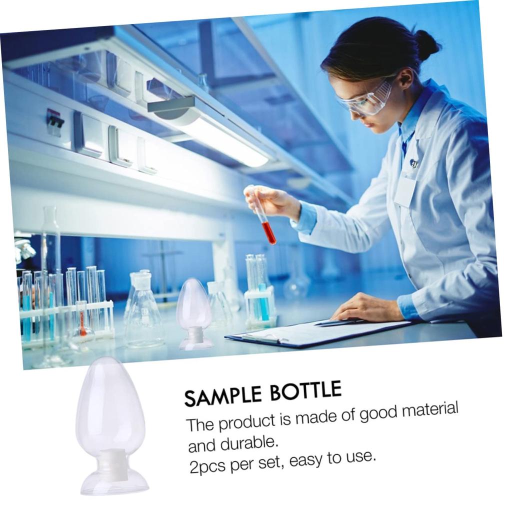 POPETPOP 3-Piece Glass Heart Jars, Seed Display Bottles, Laboratory Sample Bottles, Glass Sample Bottles, Media Storage Glass Bottles, Glass Conical