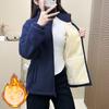 Winter Lammfleece Pullover Damenjacke Sport und Freizeit Doppelseitiges Fleece Warmer Cardigan Polarfleece Plus Samt Dickes Oberteil