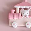 3Pcs Pink Rabbit Figurines Model Decoration Lovely Train Bunny Craft Ornament Cartoon Animal Statue Model Cupcake Topper