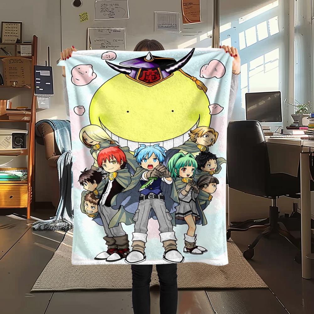 1PC Assassination Classroom Print Flannel Blanket, High quality All Seasons, Home Decor, Warmth and Comfort, Perfect for Christmas Gifts