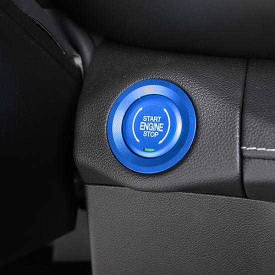 For Chevy Silverado -2026 Blue Aluminum Interior Start Stop Button Cover