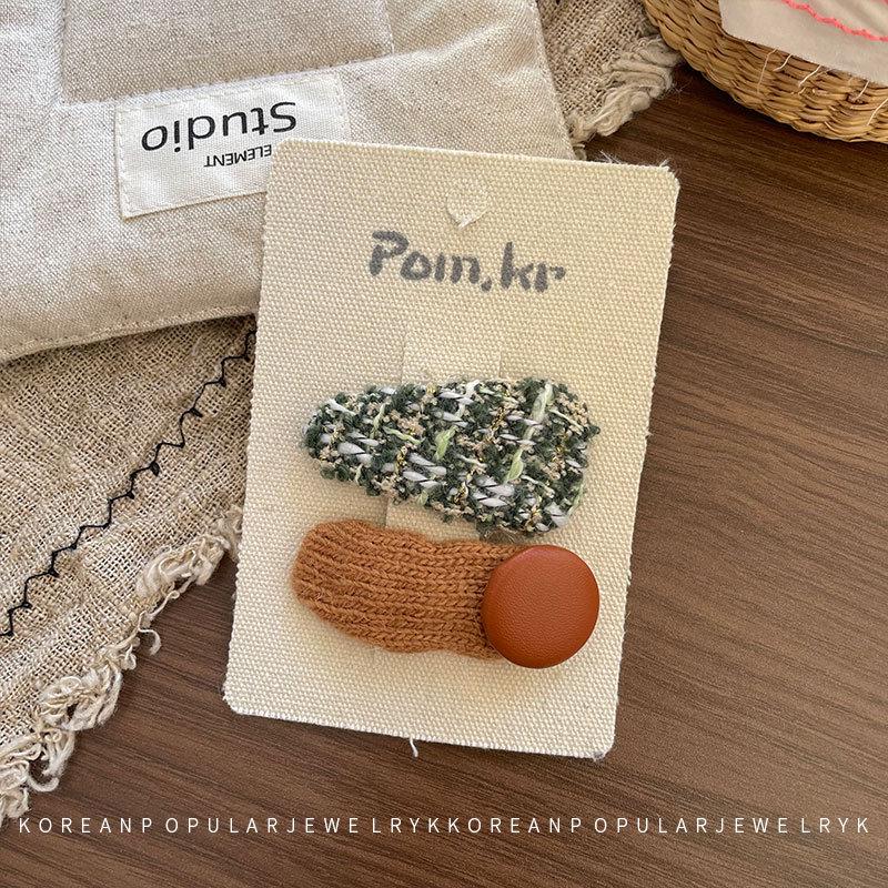 Korean Style Floral Fabric Hair Clip - Autumn/Winter