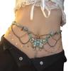 Heavy Duty Waist Belt Stylish for Stage Dance Music Festival Jeans Dress Belt Body Jewelry Chain Butterfly Belly Dance