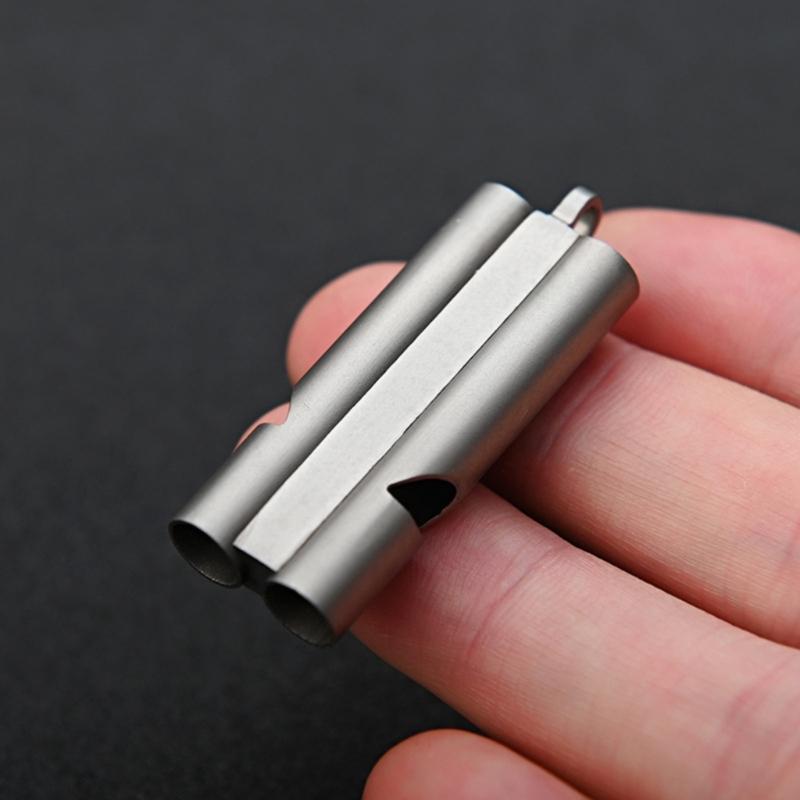 Titanium Survival Whistles Ultras Louds Outdoor Emergency Whistles Double Tube Whistles Outdoor Tool for Women Men